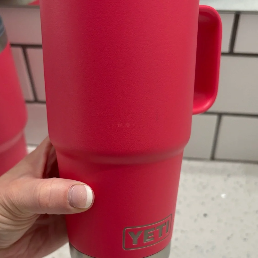 YETI Bright Pink Travel Tumbler with straw and Mug Duo - Picture 5 of 5